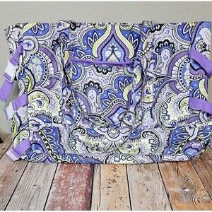 Laura Ashley Seaside Water Proof Pool Beach Tote with Stanley Cup Holder Purple